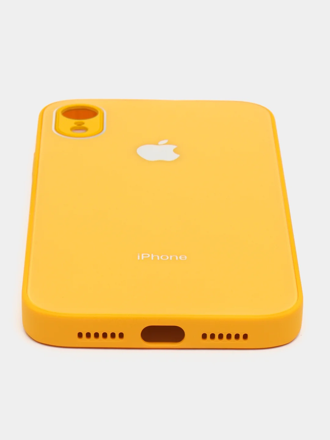 Горчичный чехол для iPhone XR, силиконовый, со стеклянной панелью