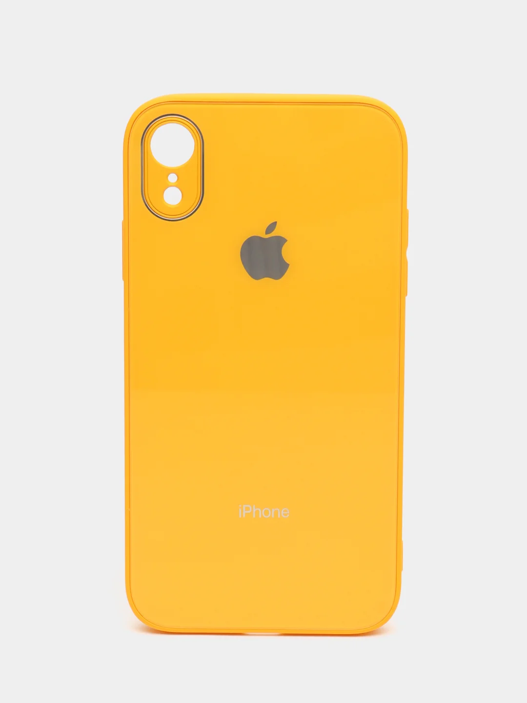 Горчичный чехол для iPhone XR, силиконовый, со стеклянной панелью