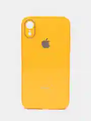 Горчичный чехол для iPhone XR, силиконовый, со стеклянной панелью