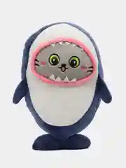 Аметистовый кот-акула, мягкая игрушка, брелок, игрушка обнимашка, кот в акуле
