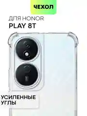 Прозрачный противоударный чехол BROSCORP для Honor Play 8T, силиконовый, с усиленными углами