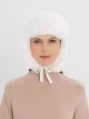 Белый шапка ушанка, зимняя, женская
