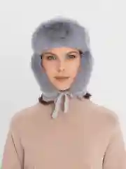 Серый шапка ушанка, зимняя, женская