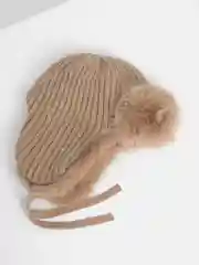 Карамельный шапка ушанка, зимняя, женская