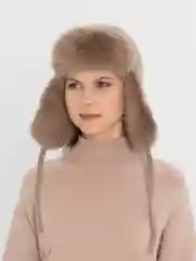 Карамельный шапка ушанка, зимняя, женская