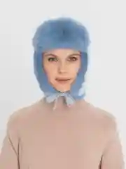 Голубой шапка ушанка, зимняя, женская