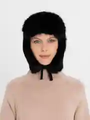 Черный шапка ушанка, зимняя, женская