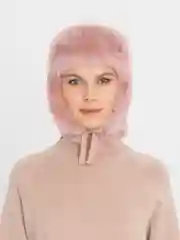 Розовый шапка ушанка, зимняя, женская