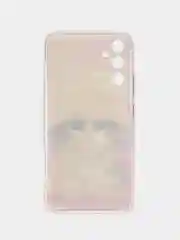 Желтый чехол на Samsung Galaxy A34 5G (Самсунг A34), прозрачный, с рисунком, защита камеры