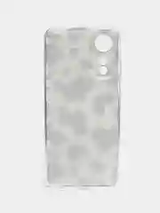 Золотистый хаки силиконовый чехол на Oppo A78 4G (Оппо А78 4G), прозрачный, с рисунком, защита камеры