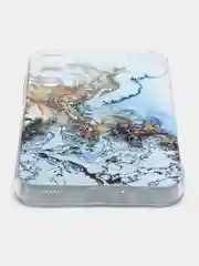 Голубой чехол на Samsung Galaxy A24 (Галакси A24), прозрачный, с рисунком, защита камеры