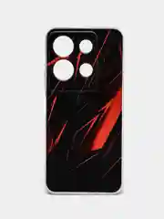 Красный чехол для Infinix Note 30i (Инфиникс Нот 30и), прозрачный, с рисунком, защита камеры