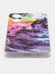 Пурпурный силиконовый чехол на Realme C53/C51 (Реалми С53/С51), прозрачный, с рисунком, защита камеры
