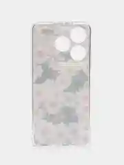 Золотой чехол на Tecno Spark 10/10C (Текно Спарк 10/10С), прозрачный, с рисунком, защита камеры