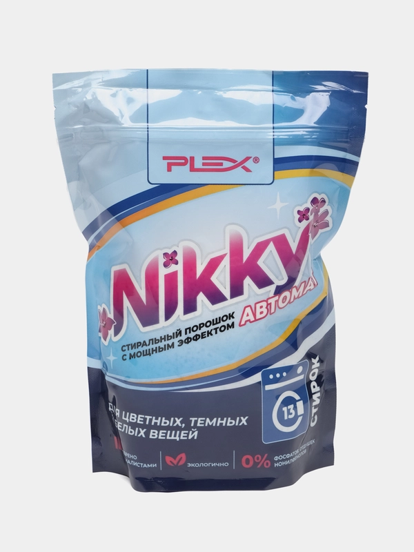 Стиральный порошок PLEX NIKKY, 1 кг, 13 стирок, дой-пак