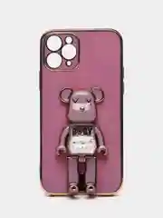 Розовый чехлы на Айфон с BearBrick медведем держателем подставкой IPhone