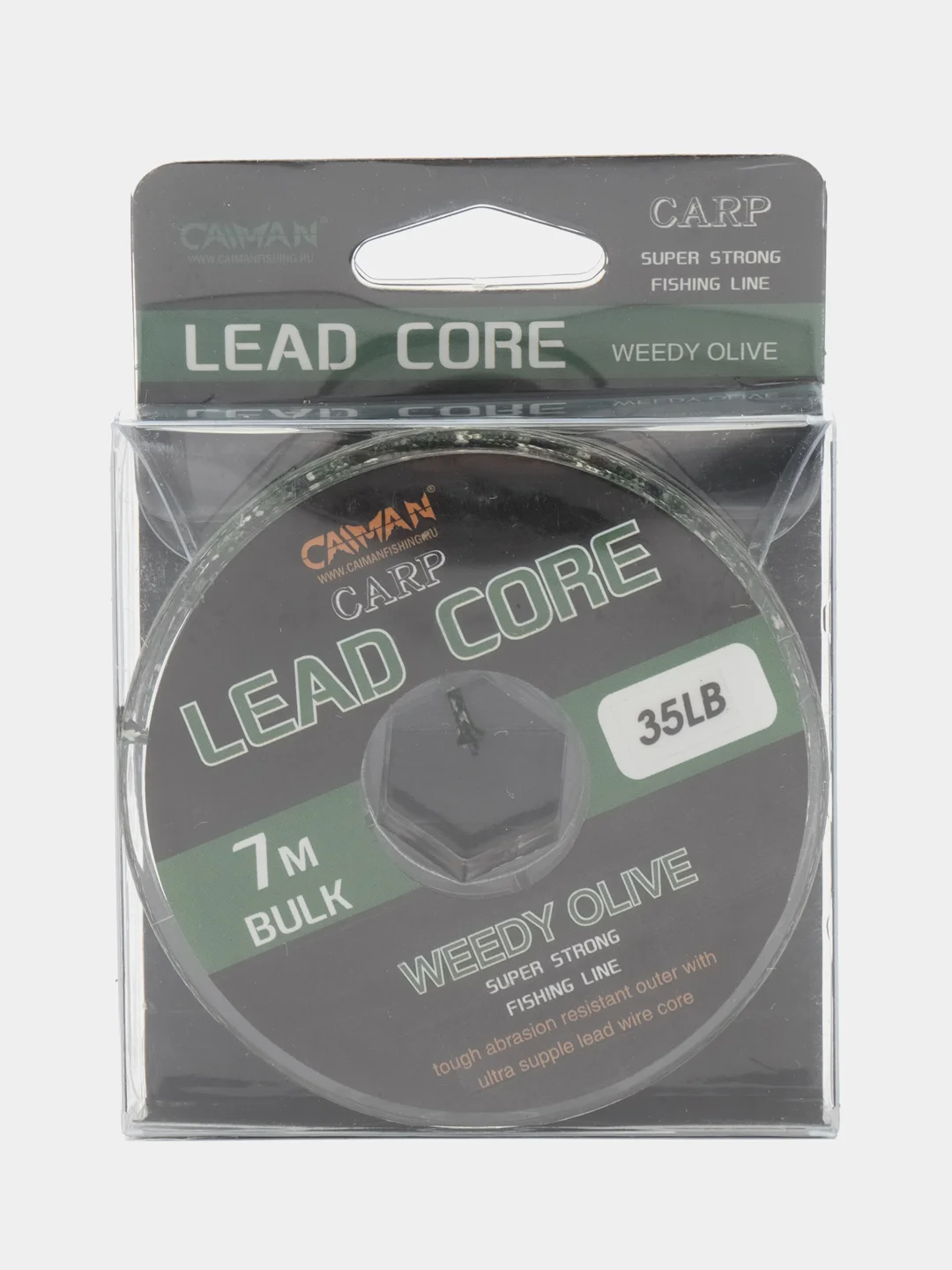 Зеленый лидкор со свинцовым сердечником Caiman Lead Core, 7 m