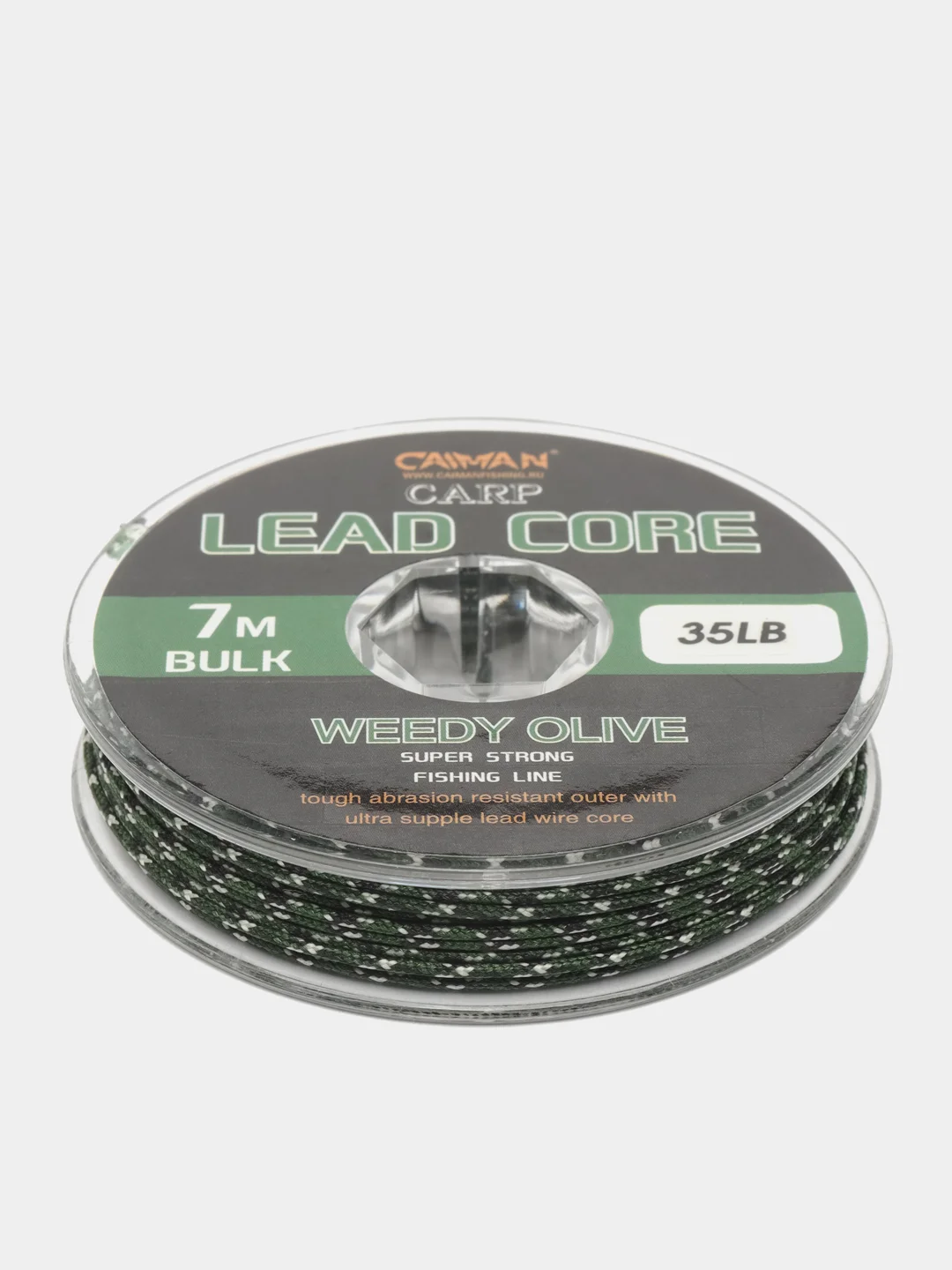Зеленый лидкор со свинцовым сердечником Caiman Lead Core, 7 m