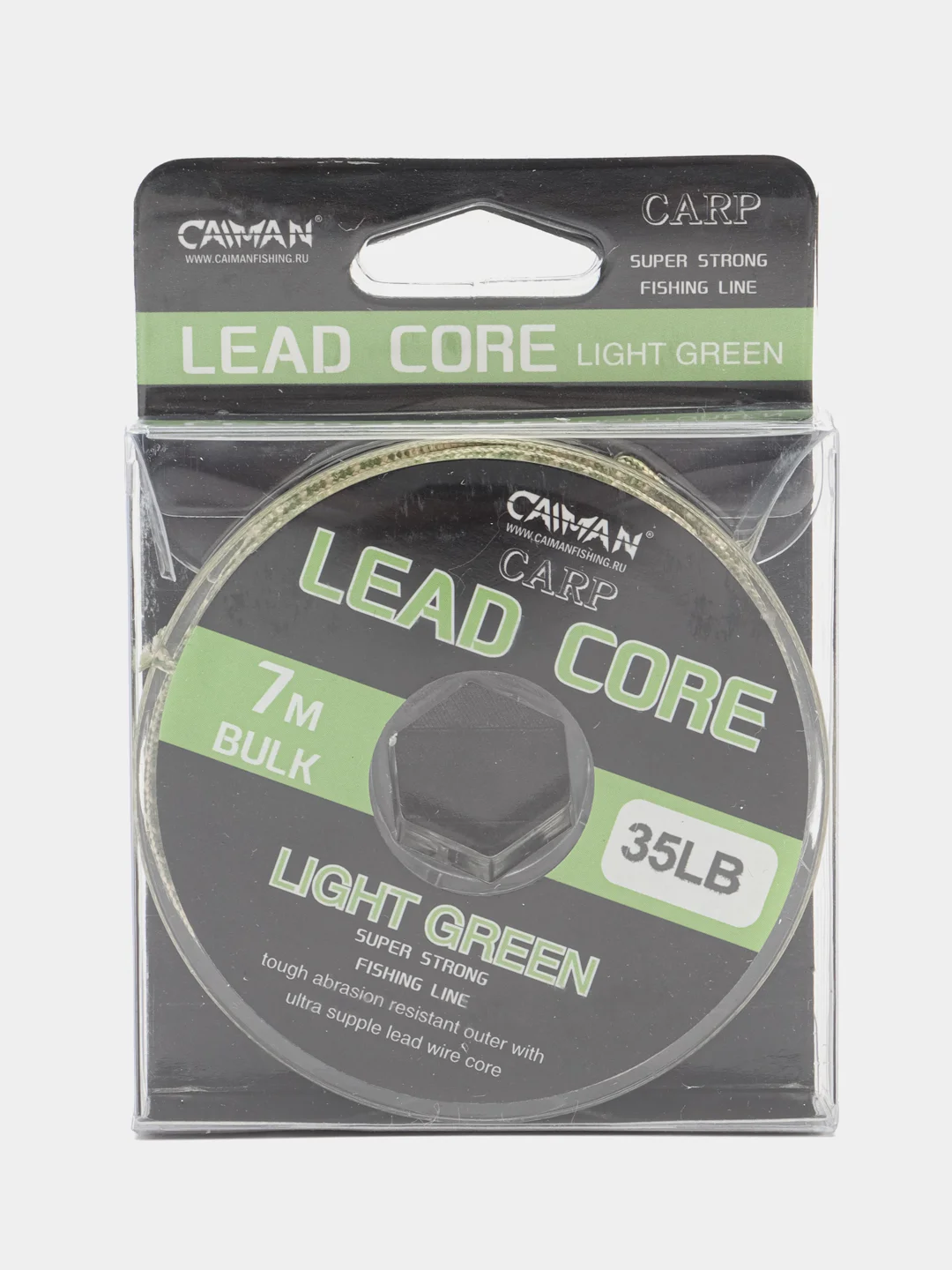 Салатовый лидкор со свинцовым сердечником Caiman Lead Core, 7 m