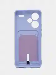 Лавандовый чехол Xiaomi Redmi Note 13 Pro Plus (Нот 13 Про Плюс), силиконовый, с карманом для карты