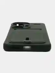 Тёмно-зелёный чехол Xiaomi Redmi Note 13 Pro Plus (Нот 13 Про Плюс), силиконовый, с карманом для карты