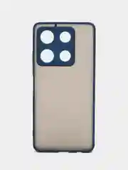 Синий чехол для Infinix Note 30 Pro (Инфиникс Нот 30 Про), пластиковый, матовый, с цветными кнопками