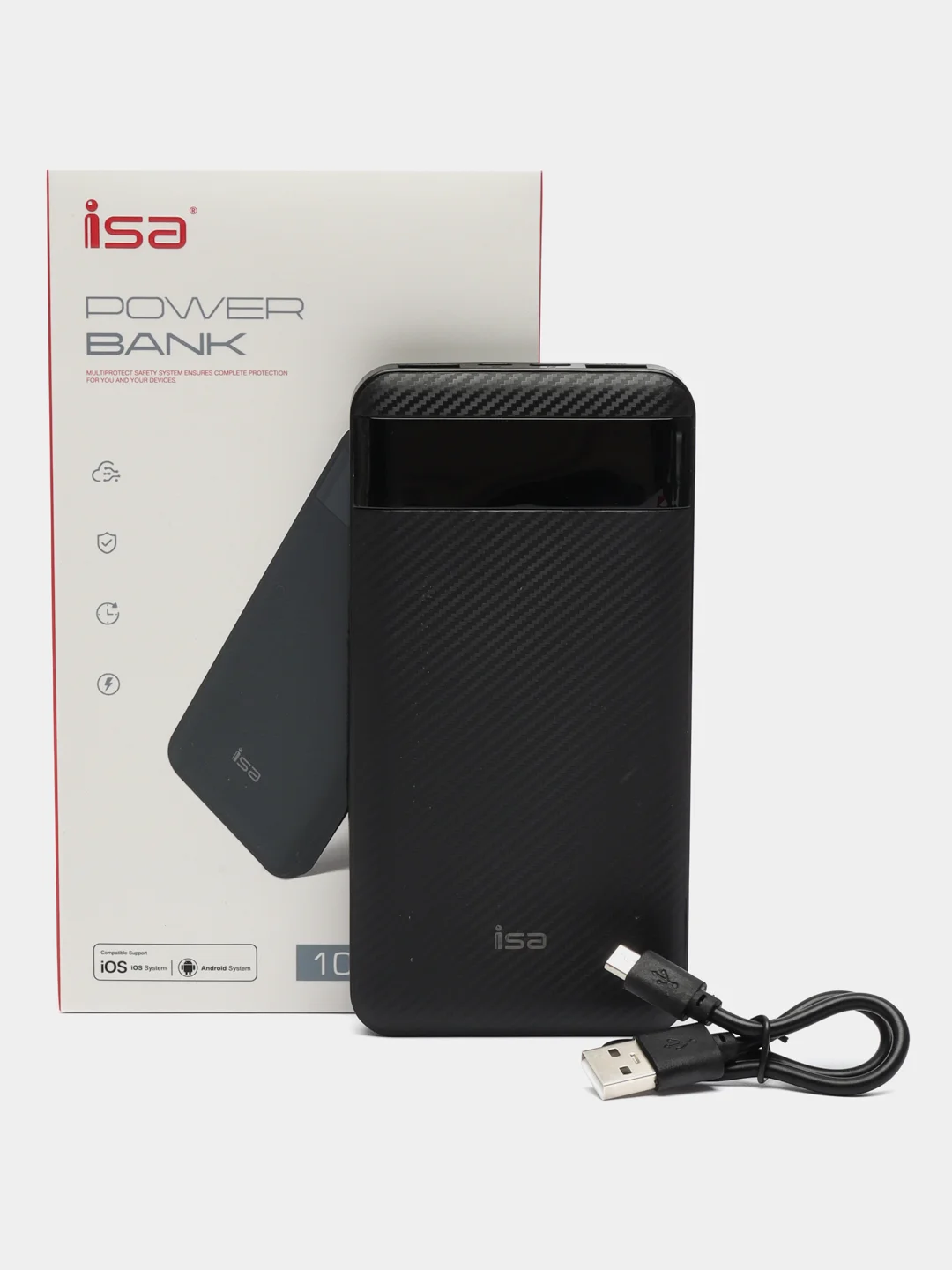 Черный внешний аккумулятор Power Bank PB-110 повербанк, 10000 mAh