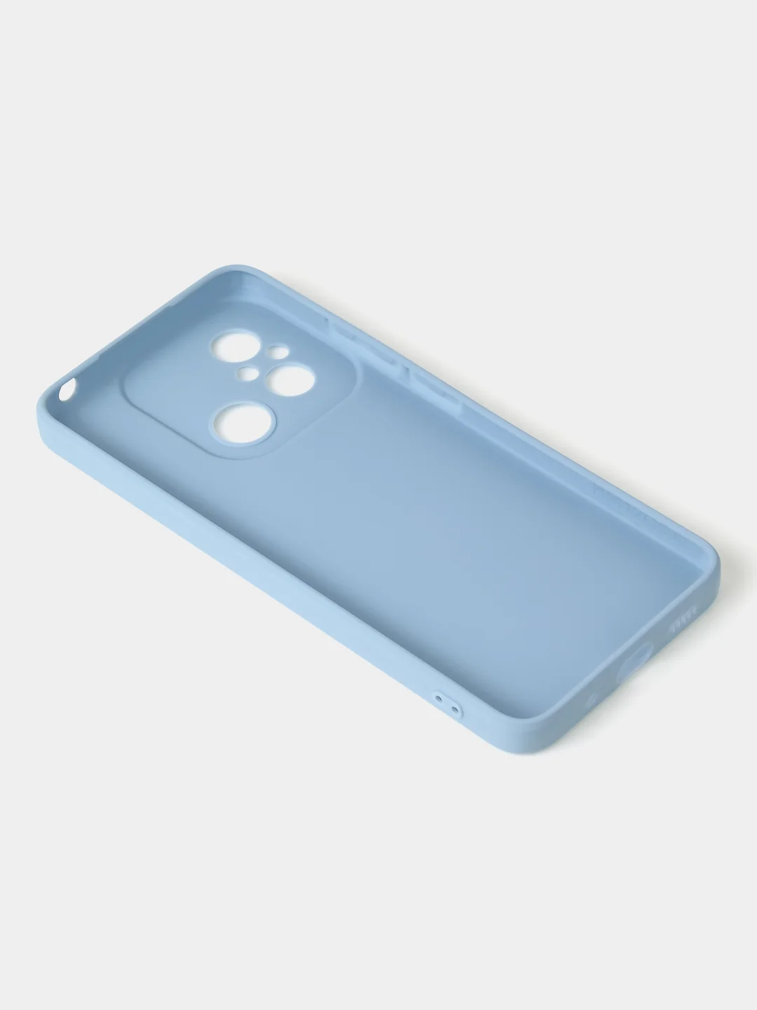 Голубой чехол для Xiaomi Redmi 12C / Poco C55 матовый с дополнительной защитой камеры