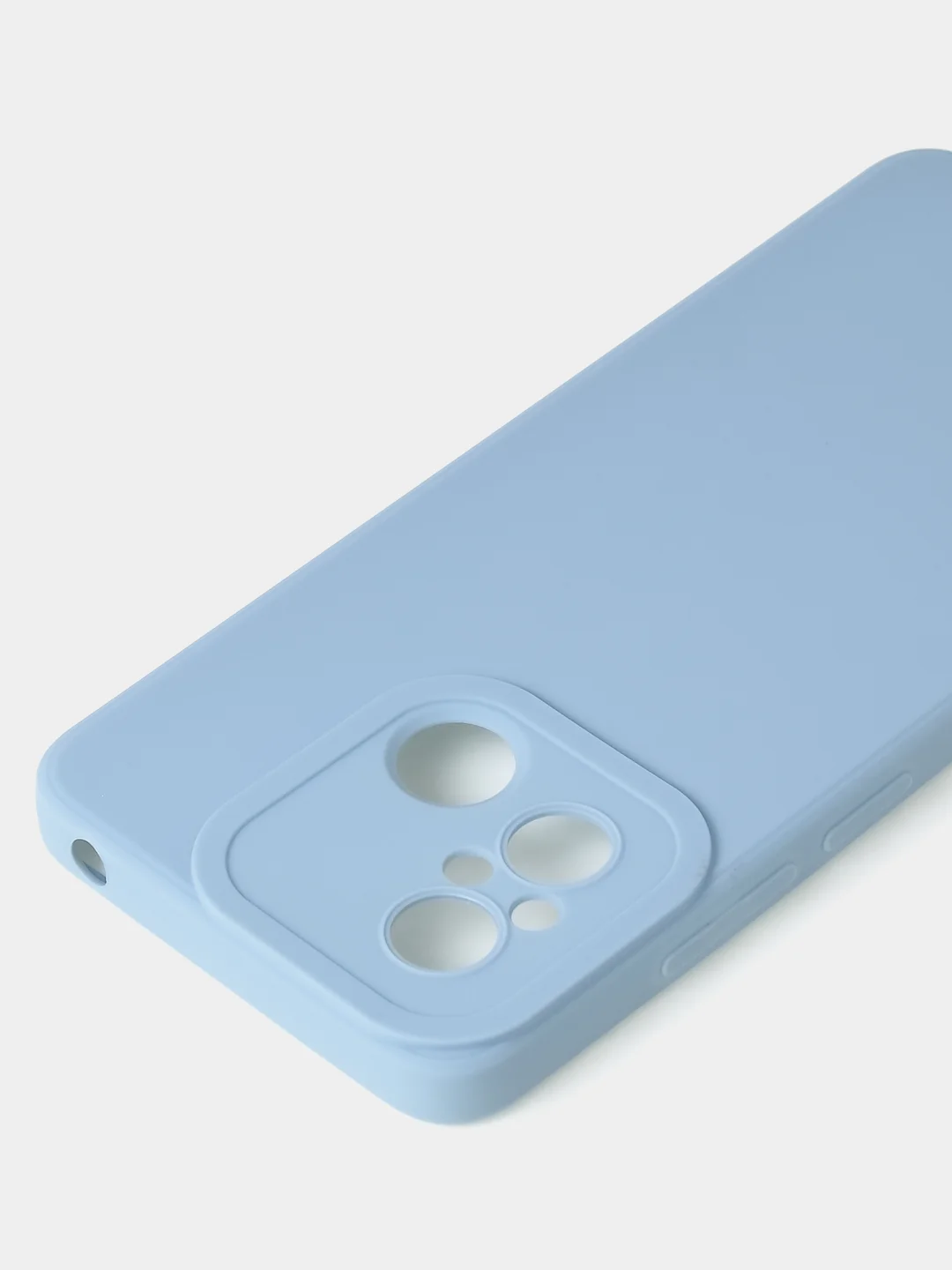 Голубой чехол для Xiaomi Redmi 12C / Poco C55 матовый с дополнительной защитой камеры