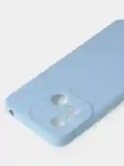 Голубой чехол для Xiaomi Redmi 12C / Poco C55 матовый с дополнительной защитой камеры