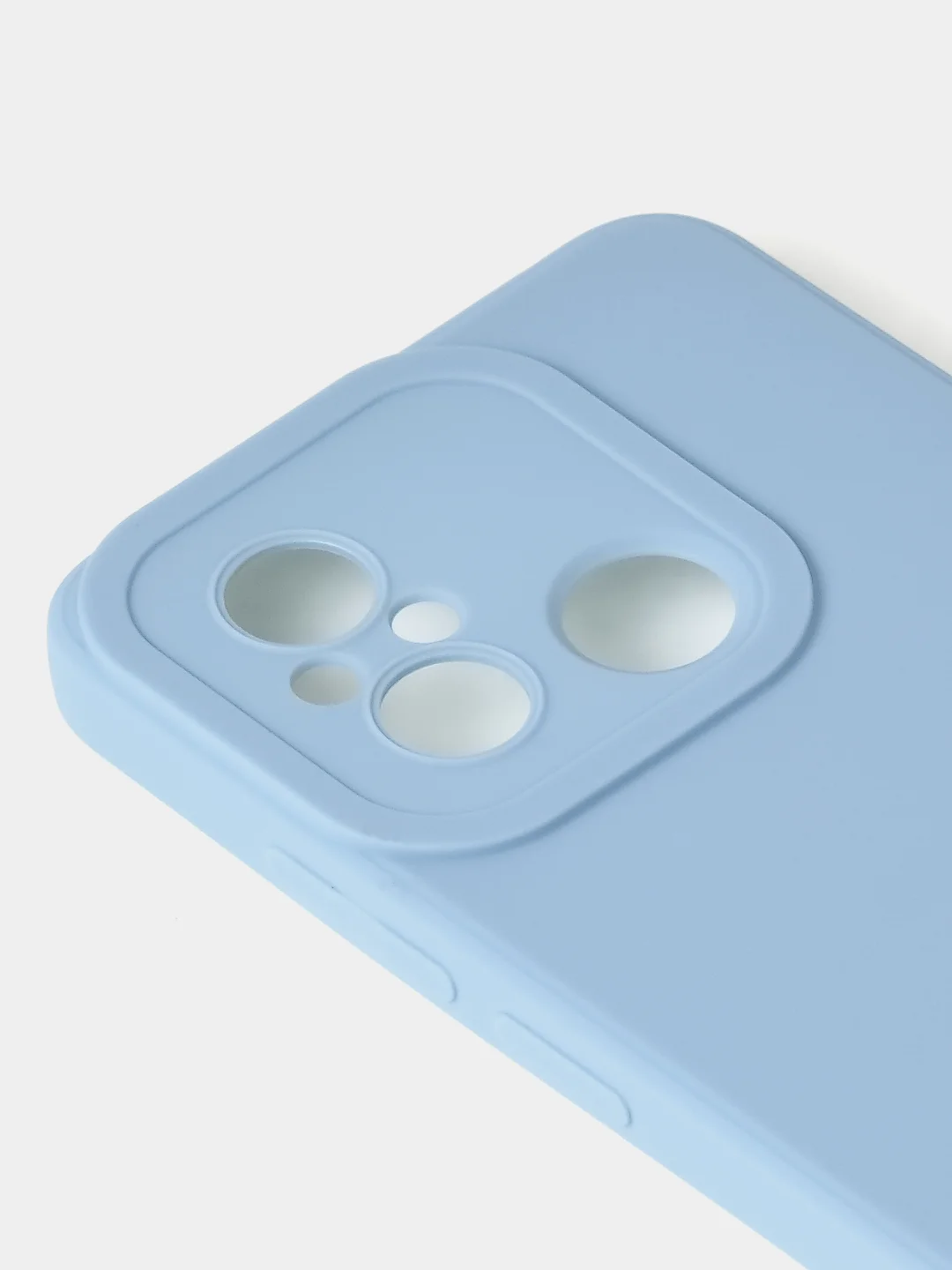 Голубой чехол для Xiaomi Redmi 12C / Poco C55 матовый с дополнительной защитой камеры
