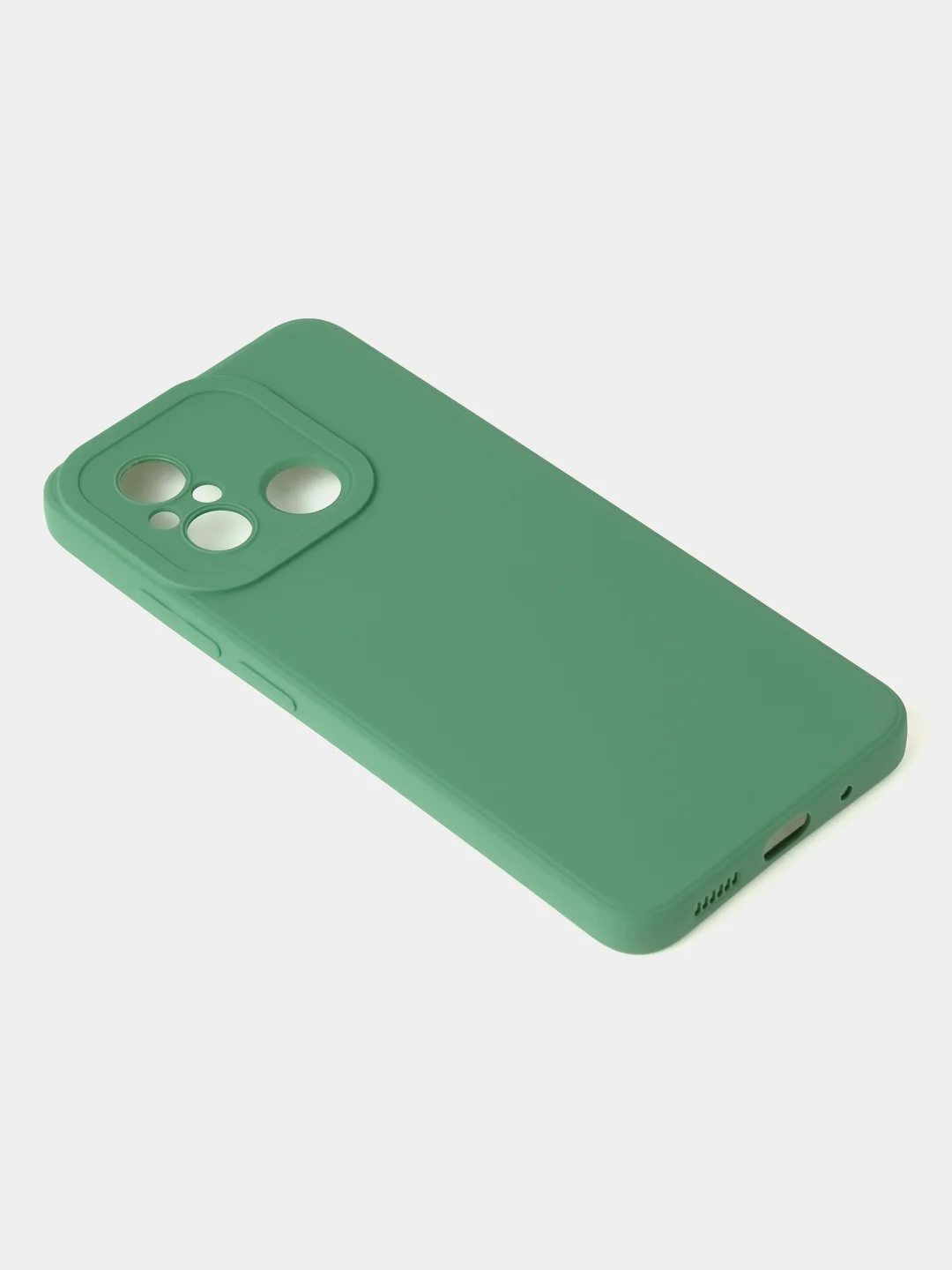 Зеленый чехол для Xiaomi Redmi 12C / Poco C55 матовый с дополнительной защитой камеры