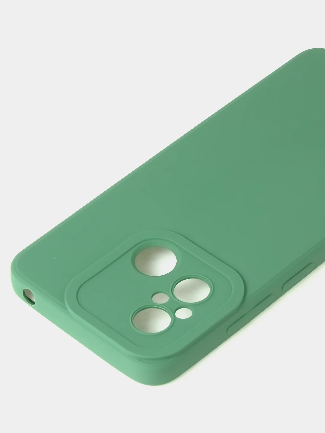 Зеленый чехол для Xiaomi Redmi 12C / Poco C55 матовый с дополнительной защитой камеры