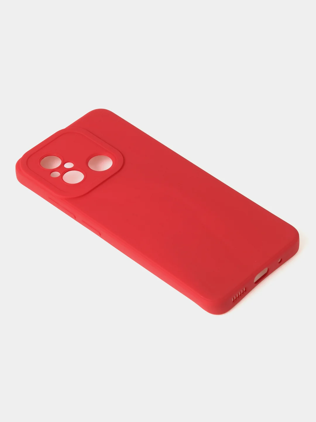 Красный чехол для Xiaomi Redmi 12C / Poco C55 матовый с дополнительной защитой камеры
