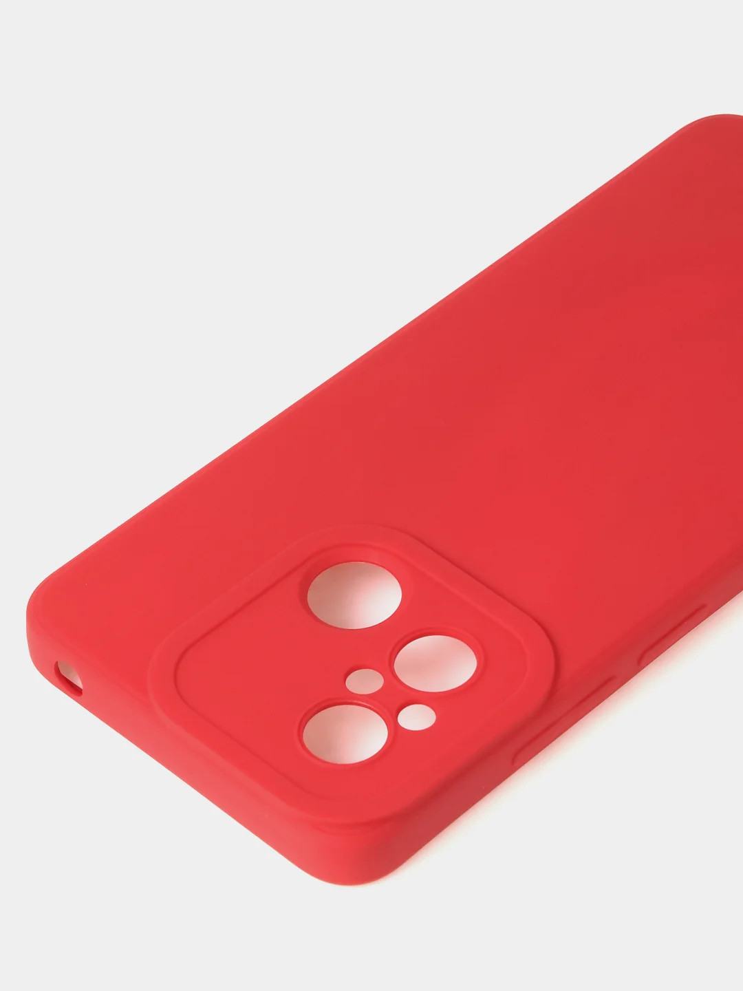 Красный чехол для Xiaomi Redmi 12C / Poco C55 матовый с дополнительной защитой камеры