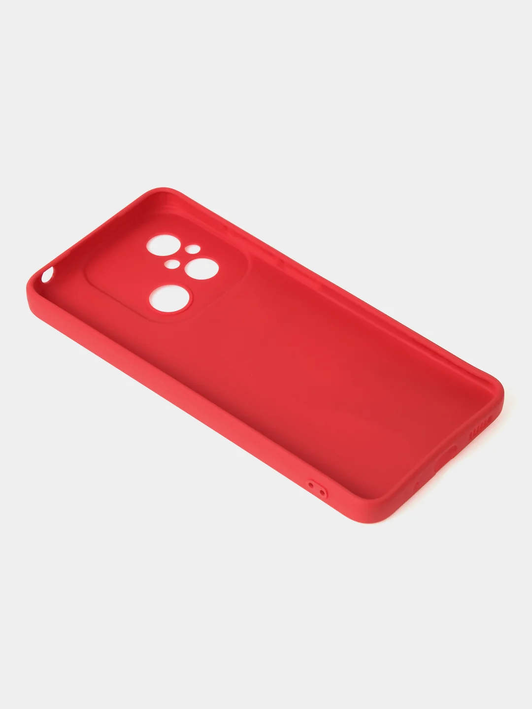 Красный чехол для Xiaomi Redmi 12C / Poco C55 матовый с дополнительной защитой камеры