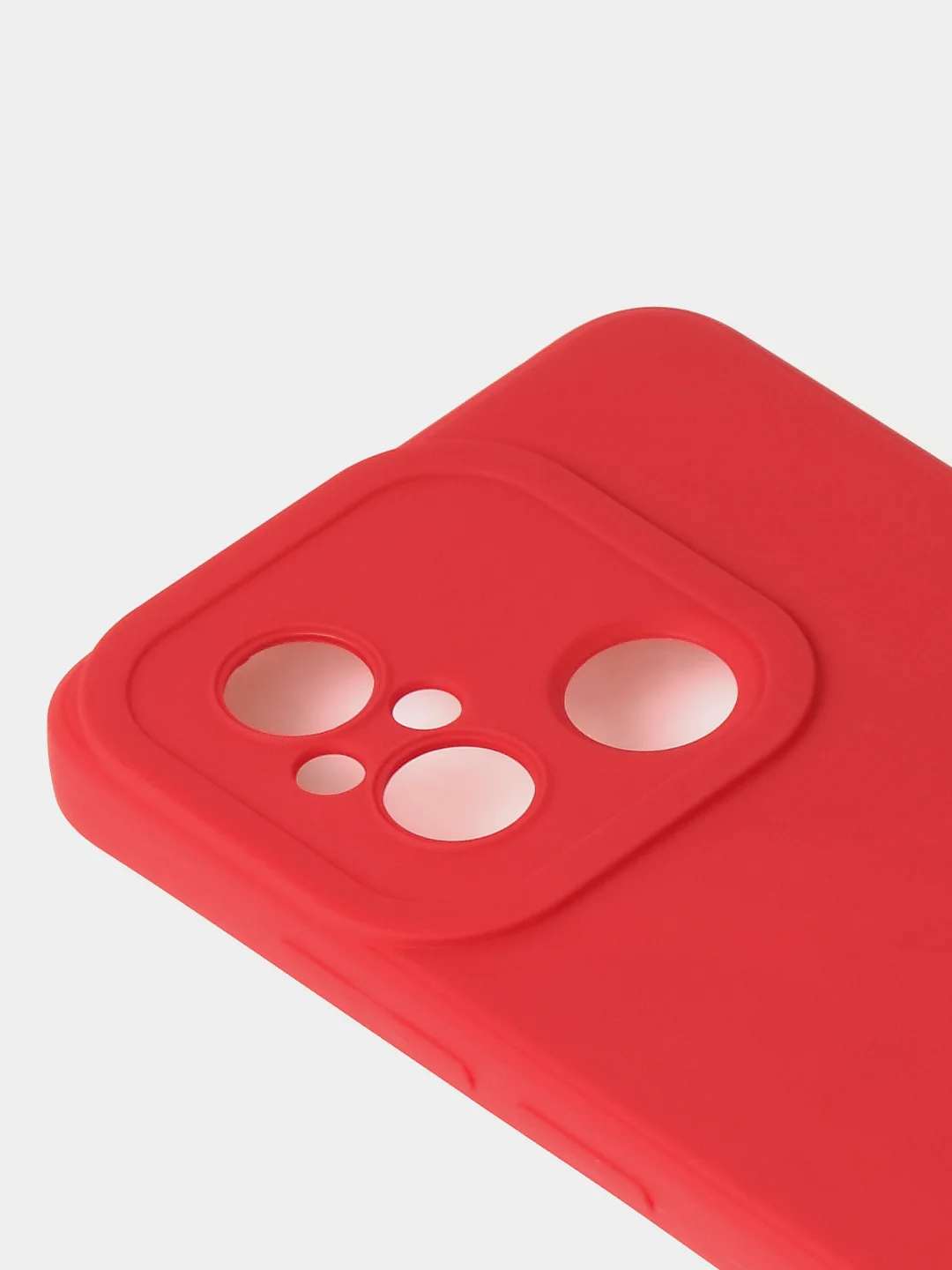 Красный чехол для Xiaomi Redmi 12C / Poco C55 матовый с дополнительной защитой камеры