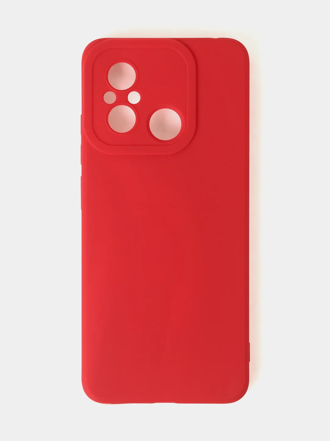 Красный чехол для Xiaomi Redmi 12C / Poco C55 матовый с дополнительной защитой камеры
