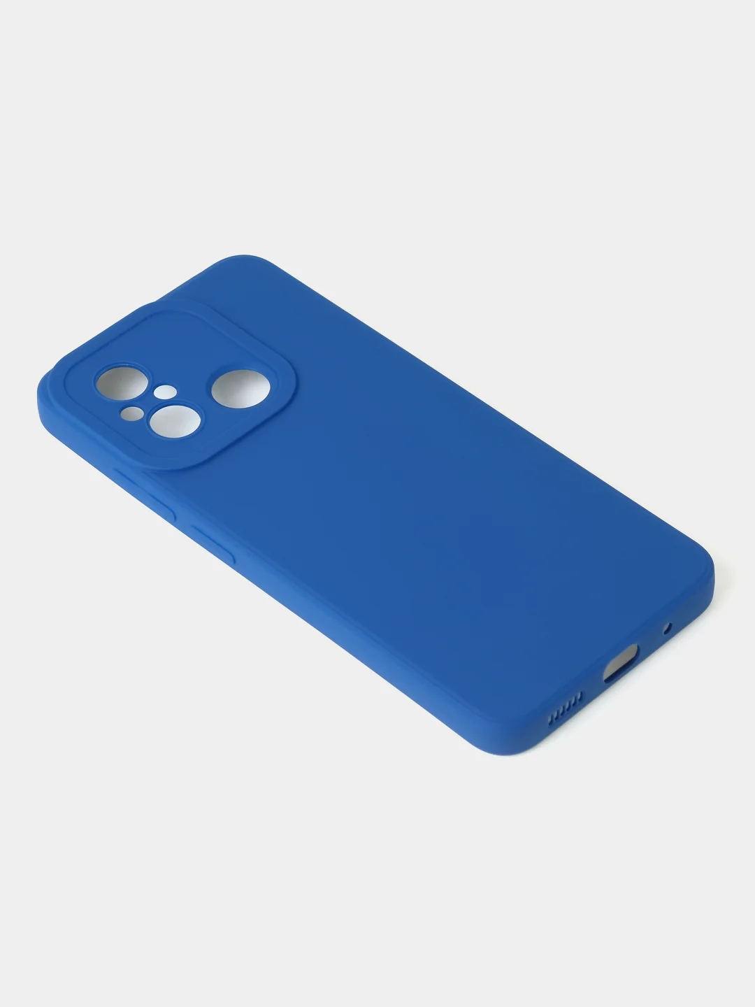 Синий чехол для Xiaomi Redmi 12C / Poco C55 матовый с дополнительной защитой камеры
