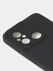 Черный чехол для Xiaomi Redmi 12C / Poco C55 матовый с дополнительной защитой камеры