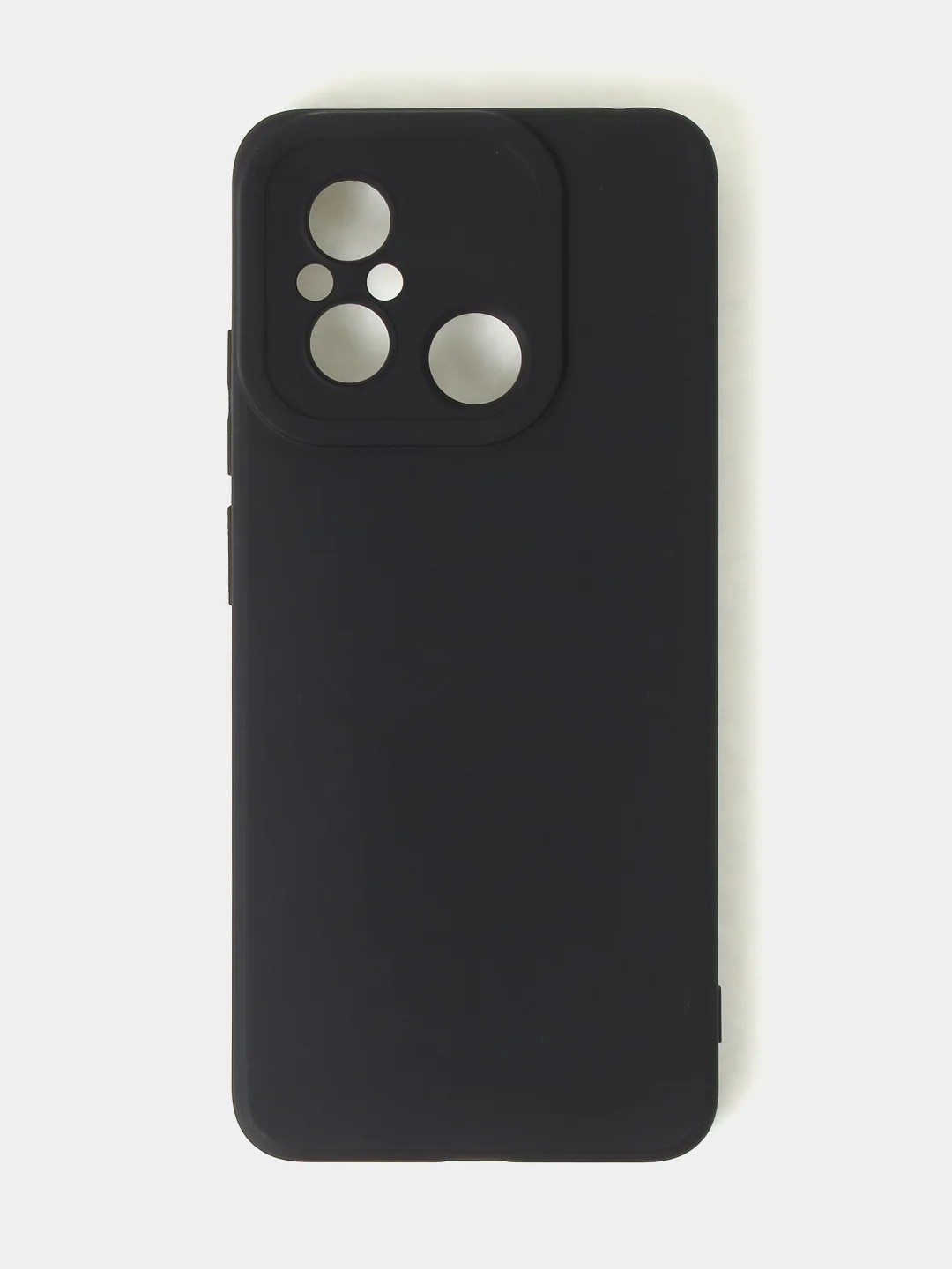 Черный чехол для Xiaomi Redmi 12C / Poco C55 матовый с дополнительной защитой камеры