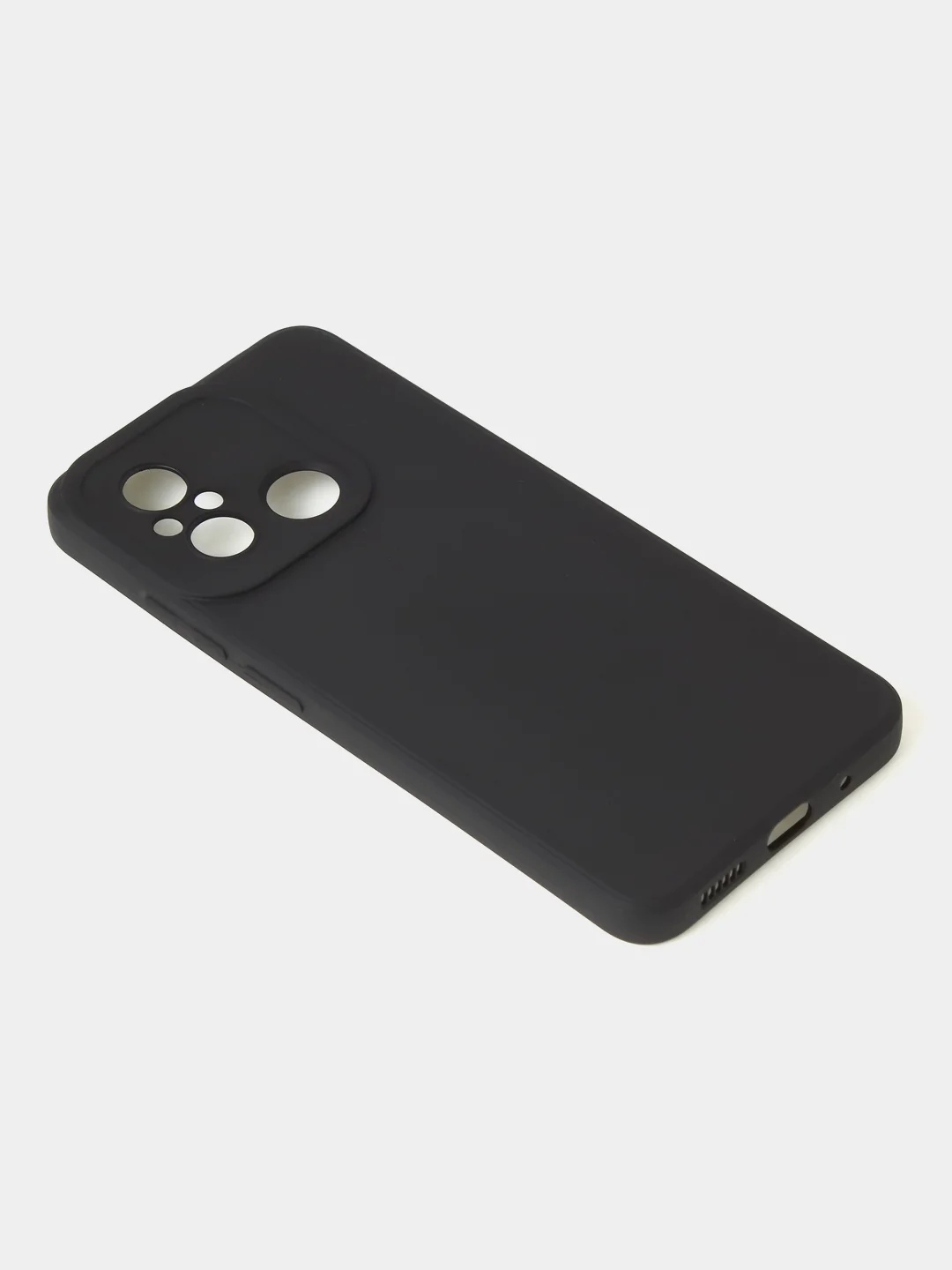 Черный чехол для Xiaomi Redmi 12C / Poco C55 матовый с дополнительной защитой камеры