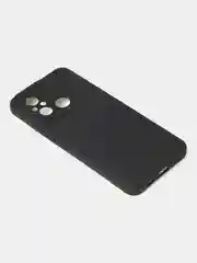 Черный чехол для Xiaomi Redmi 12C / Poco C55 матовый с дополнительной защитой камеры
