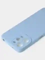 Голубой чехол для Xiaomi Redmi 12 / Redmi Note 12R / Poco M6 Pro (5G) матовый с защитой камеры