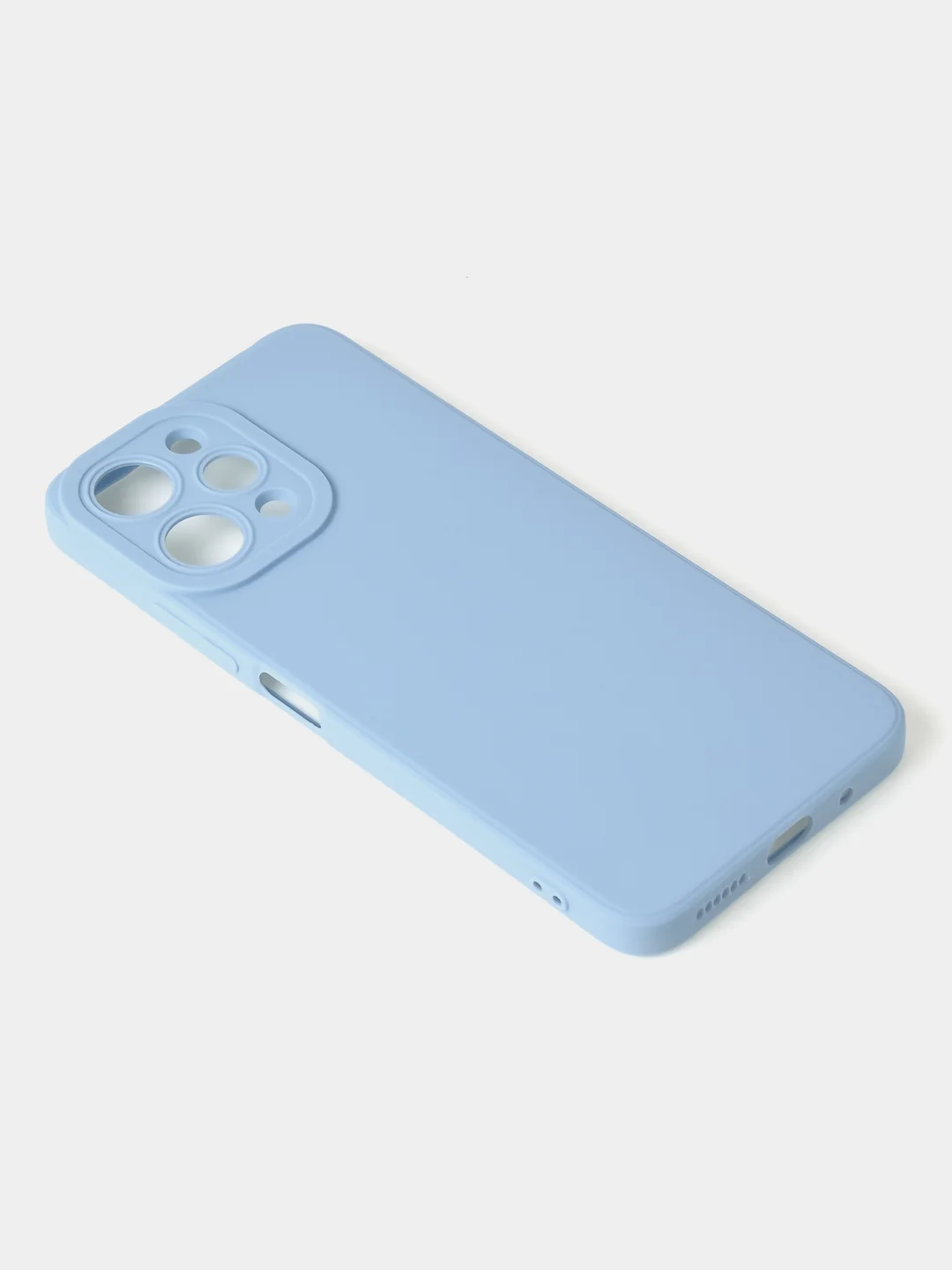 Голубой чехол для Xiaomi Redmi 12 / Redmi Note 12R / Poco M6 Pro (5G) матовый с защитой камеры