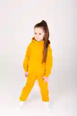 Горчичный брюки для девочки с начесом 3-6 лет (рост 98-116)