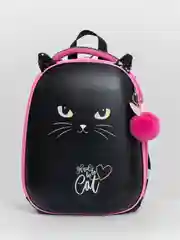 Рюкзак школьный для девочки Brauberg 2 отделения, с брелоком, Glad to be cat 271382