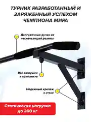 Турник настенный Absolute Champion Aktiv, черный, разборный, Aktiv наддверный