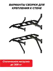 Турник Absolute Champion "Треххватный", черный, разборный Aktiv, 300 кг, наддверный, для дома