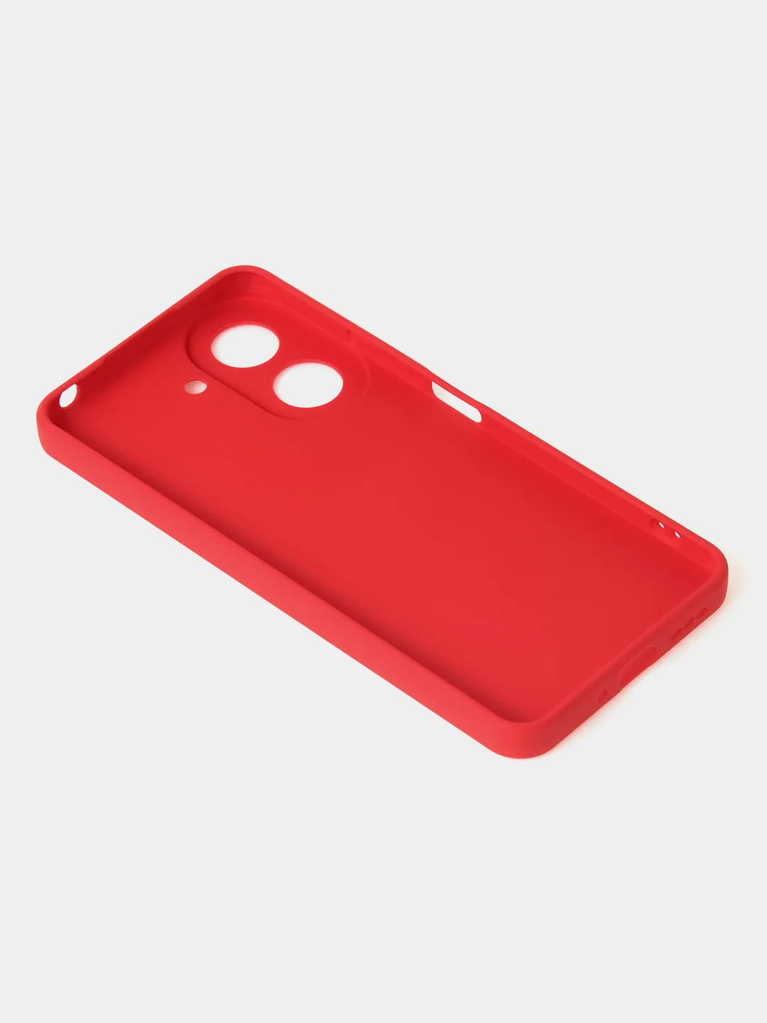 Красный чехол для Xiaomi Redmi 13C / Poco C65 матовый с дополнительной защитой камеры